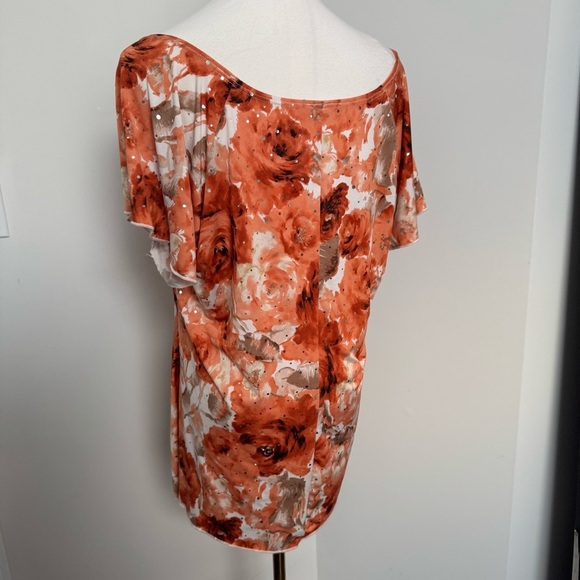 Floral Print Women's Top tropical fairy bling grunge boho XL - Picture 5 of 6